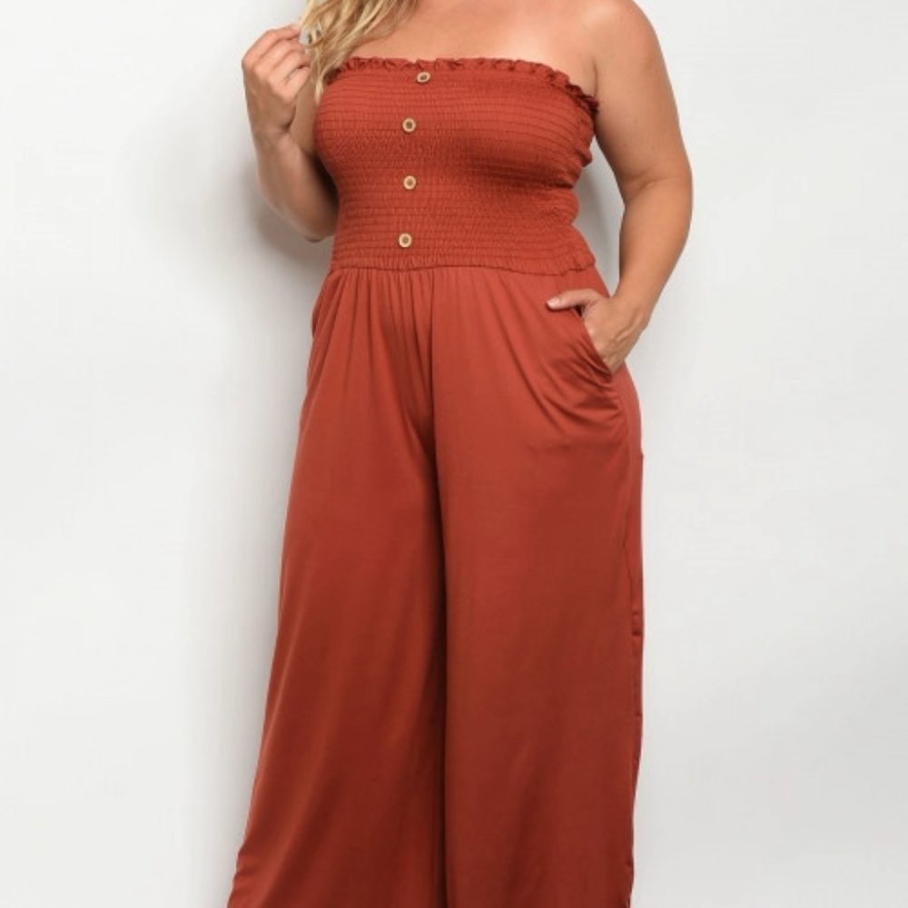 Strapless wide leg Jumpsuit